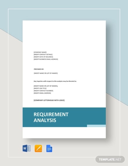 requirement analysis document template download