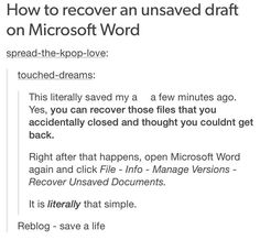 way to recover unsaved word document