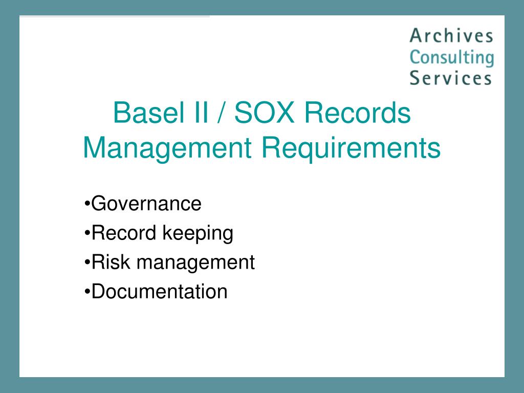 sox control documentation requirements