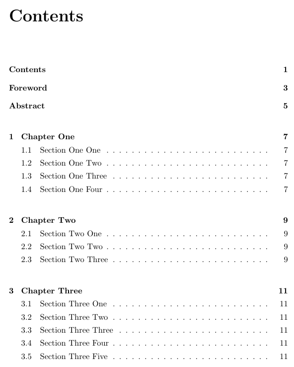 two table of contents in one document
