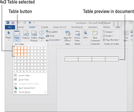 how to create columns in word document