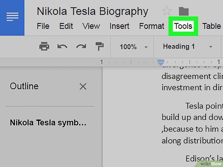 google docs add to document outline