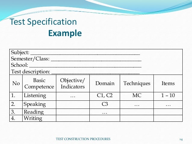 sample specification document for test cases