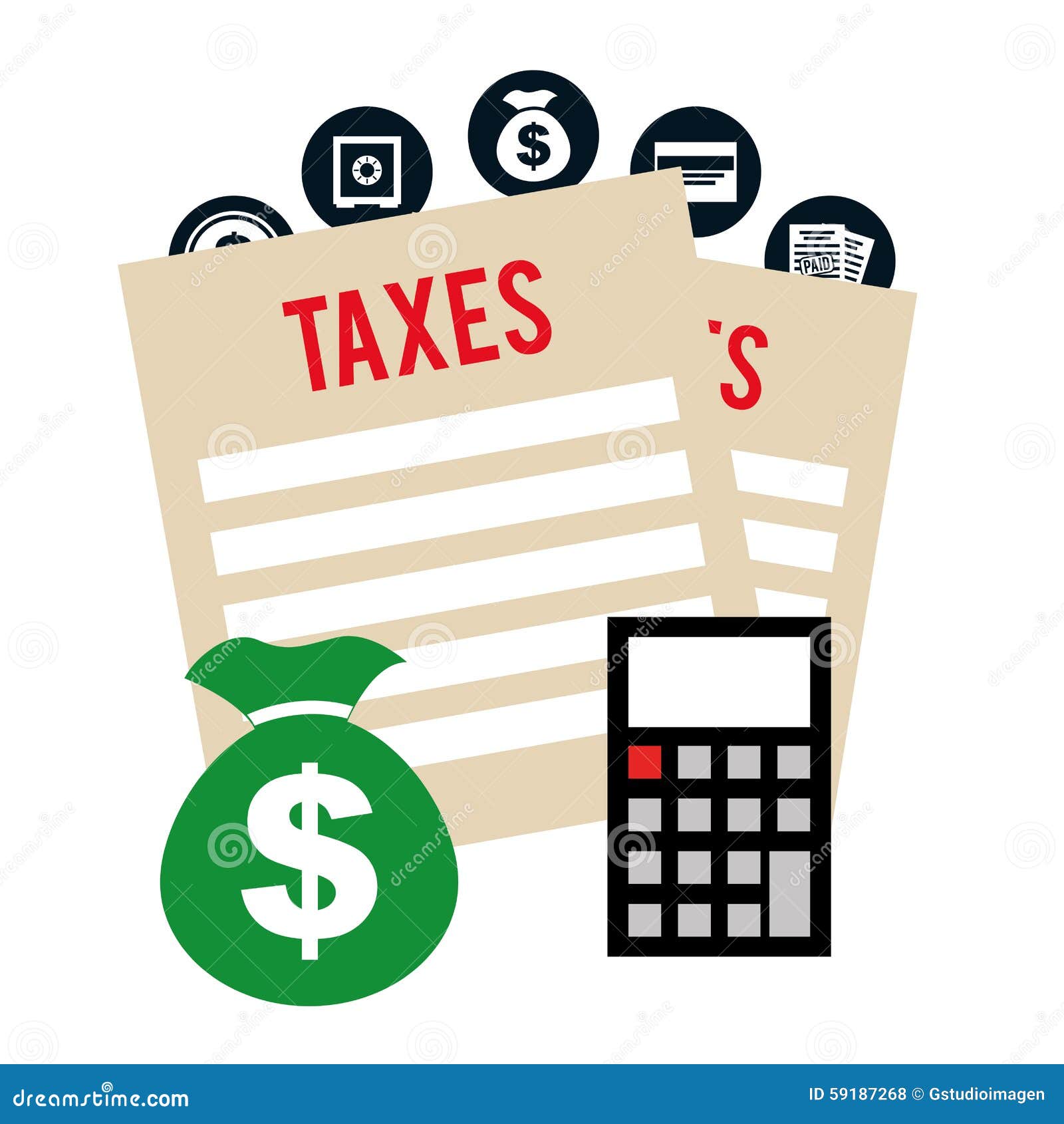 calculator and payroll document stock image