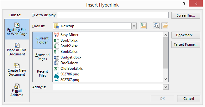 add hyperlink in word document