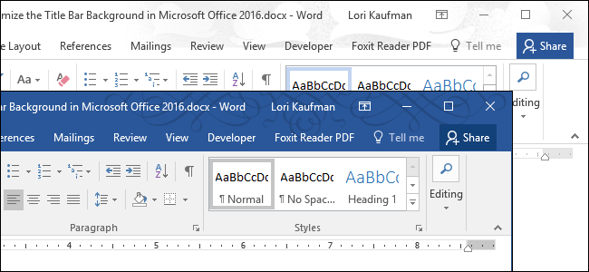 how to change document theme in word 2016