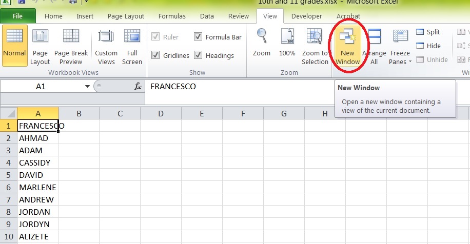 excel 2007 open new window for each document