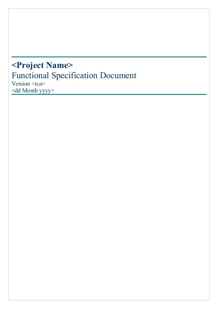 how to create a functional specification document