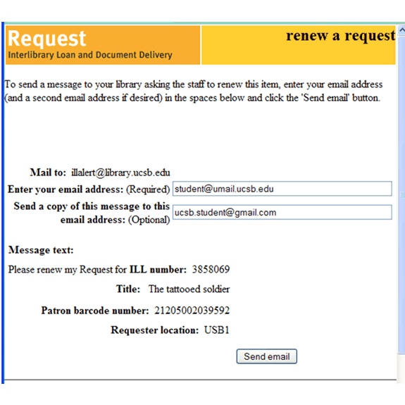 sample email for request document