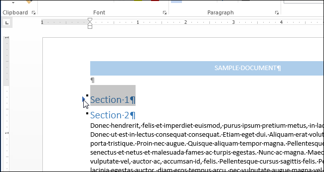 word document how to create content left and right